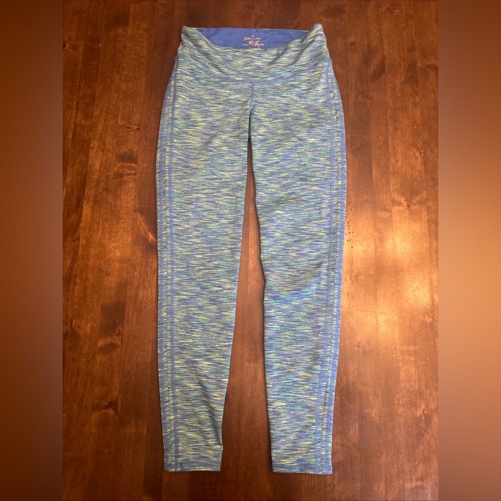 Lilly Pulitzer Luxletic Weekender Leggings Size XS Blue Space Dye‎ Ankle Sporty